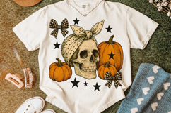 Halloween Skeleton PNG, Halloween Skull PNG, Coquette Bow Product Image 5