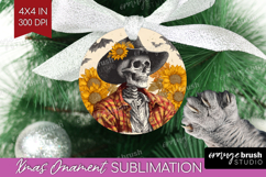 Skull Cowbow Halloween Ornament PNG Spooky Season PNG Product Image 1