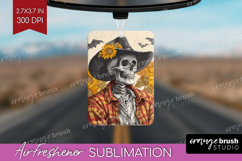 Skull Cowbow Halloween Air Freshener PNG Spooky Season PNG Product Image 1