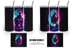 Skull Dark Forest | Tumbler Sublimation Wrap Product Image 2