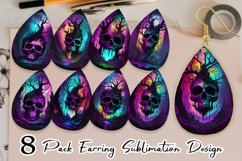Skull Dark Forest Earring teardrop sublimation design Product Image 1