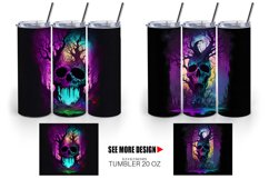 Skull Dark Forest | Tumbler Sublimation Wrap Product Image 3