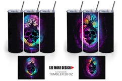 Skull Dark Forest | Tumbler Sublimation Wrap Product Image 5