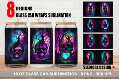 Skull Dark Forest Glass Can Wraps Product Image 1
