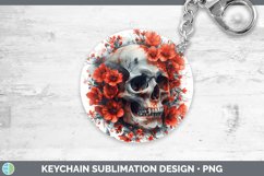 GorgeousSkull Flowers 01 Keychain design.