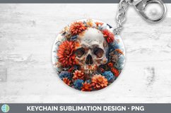GorgeousSkull Flowers 01 Keychain design.
