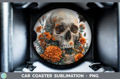 GorgeousSkull Flowers 01 Car Coaster design.