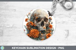 GorgeousSkull Flowers 01 Keychain design.