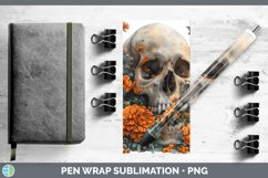 GorgeousSkull Flowers 01 Pen Wrap design.