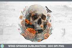 GorgeousSkull Flowers 01 Wind Spinner design.