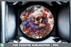 GorgeousSkull Flowers 01 Car Coaster design.