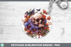 GorgeousSkull Flowers 01 Keychain design.