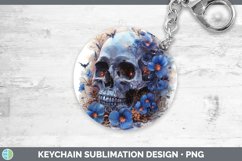 GorgeousSkull Flowers 01 Keychain design.
