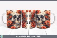 GorgeousSkull Flowers 01 Mug Wrap design.
