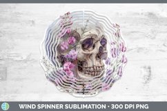 GorgeousSkull Flowers 01 Wind Spinner design.