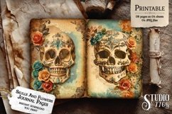 Skull and Flowers Junk Journal Pages Product Image 2