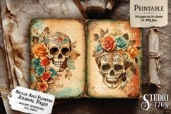 Skull and Flowers Junk Journal Pages Product Image 3