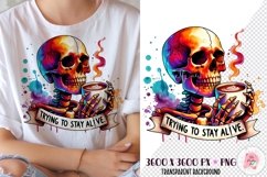 Coffee Sarcastic Sublimation Design, Funny Skeleton Sublimation Png, I Am Fine Png