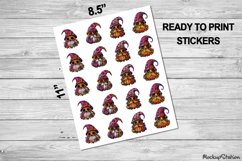 Skull Gnome Sticker Sheets | Halloween Clipart PNG Designs Product Image 2