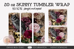 Goth Skinny Tumbler Design, Halloween Sublimation Tumbler Wrap, Skinny Tumbler 20 OZ, Halloween Skull Tumbler Design, Skull And Roses, Horror Tumbler Decal, Floral Tumbler Wrap PNG, Straight And Tapered, Sublimation Waterslide, Vintage Printable PNG