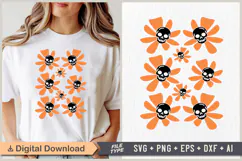 Skull in Flower SVG | Halloween PNG | Skull Clipart | Skull Product Image 1