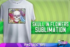 Skull in Flowers Sublimation | T-Shirt Design | PNG FileSkul Product Image 1
