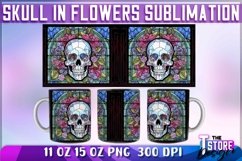 Skull in Flowers Mug Sublimation | 11oz 15oz Mug | PNG File Product Image 6