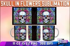 Skull in Flowers Mug Sublimation | 11oz 15oz Mug | PNG File Product Image 7