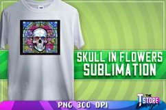 Skull in Flowers Sublimation | T-Shirt Design | PNG FileSkul Product Image 1