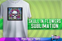 Skull in Flowers Sublimation | T-Shirt Design | PNG FileSkul Product Image 1