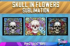 Skull in Flowers Sublimation | T-Shirt Design | PNG FileSkul Product Image 3