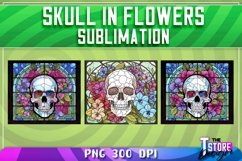 Skull in Flowers Sublimation | T-Shirt Design | PNG FileSkul Product Image 2
