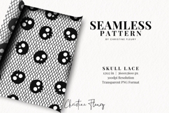 Seamless Skull Lace Pattern | Halloween PNG Product Image 2