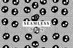 Seamless Skull Lace Pattern | Halloween PNG Product Image 1