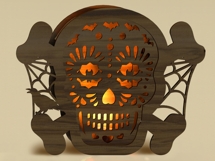 Cut Skull Lantern &amp; Night Light SVG - Halloween Decor Product Image 4