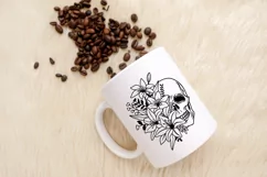 Skull Flowers Svg, Skull Svg, Lily Svg Cut Files Product Image 4