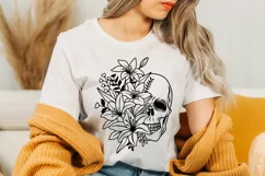 Skull Flowers Svg, Skull Svg, Lily Svg Cut Files Product Image 2
