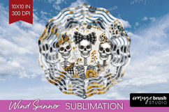 Skull Mama Halloween Wind Spinner Sublimation PNG Spooky Product Image 1