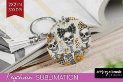Skull Mama Halloween Keychain PNG Spooky Season Keychain Product Image 1