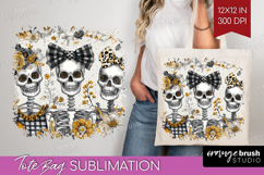 Skull Mama Halloween Tote Bag Spooky Season Tote Bag PNG Product Image 1