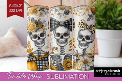 Skull Mama Halloween Tumbler Wrap Spooky Season Tumbler PNG Product Image 1