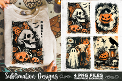 Vintage Halloween Distressed 4 PNG Retro Sublimation Product Image 9