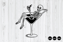 Skull Martini Glass SVG, Spooky Skeleton Martini SVG Product Image 1