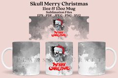skull merry christmas coffee mug sublimation wrap glass mug wrap svg presized for 11oz and 15oz glass mug are sublimation files