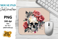 Skull mouse pad sublimation. Halloween mouse pad Product Image 1