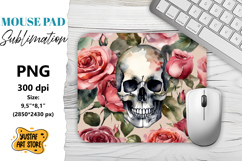 Skull mouse pad sublimation. Halloween mouse pad Product Image 1