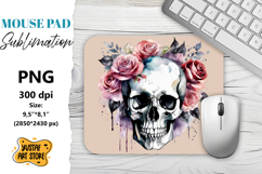 Skull mouse pad sublimation. Halloween mouse pad Product Image 1