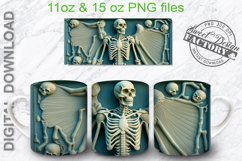 3D mug wrap, 3D skeleton mug design Product Image 2