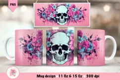 Skull Mug Wrap Sublimation Designs, Skull Tree Mug, Skull Png