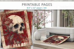 skull junk journal pages, grunge skull papers Product Image 3